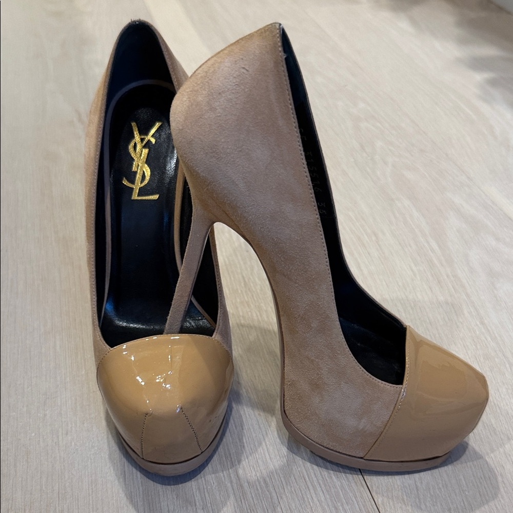 Yves Saint Laurent Beige Platform Heels